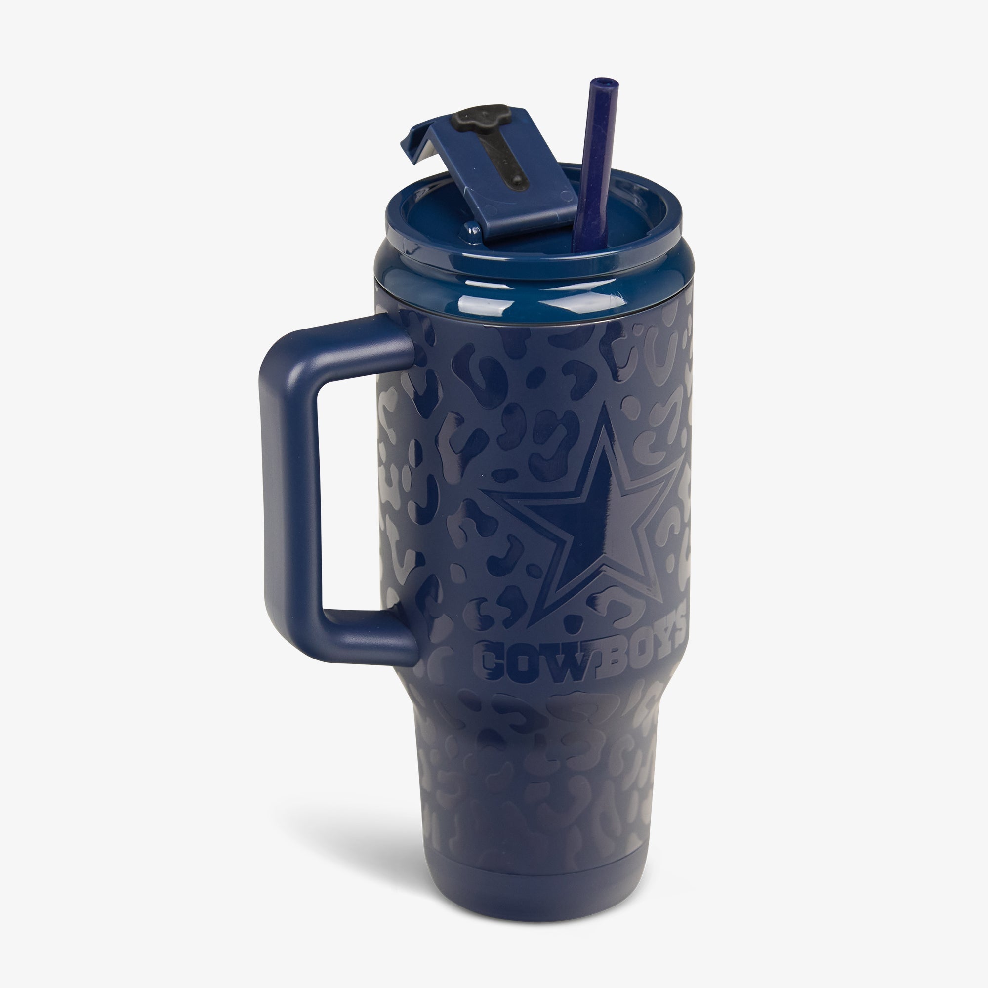 NFL 32 Oz Leopard Flip ‘n’ Sip Travel Mug A7 - Cowboys - Product View