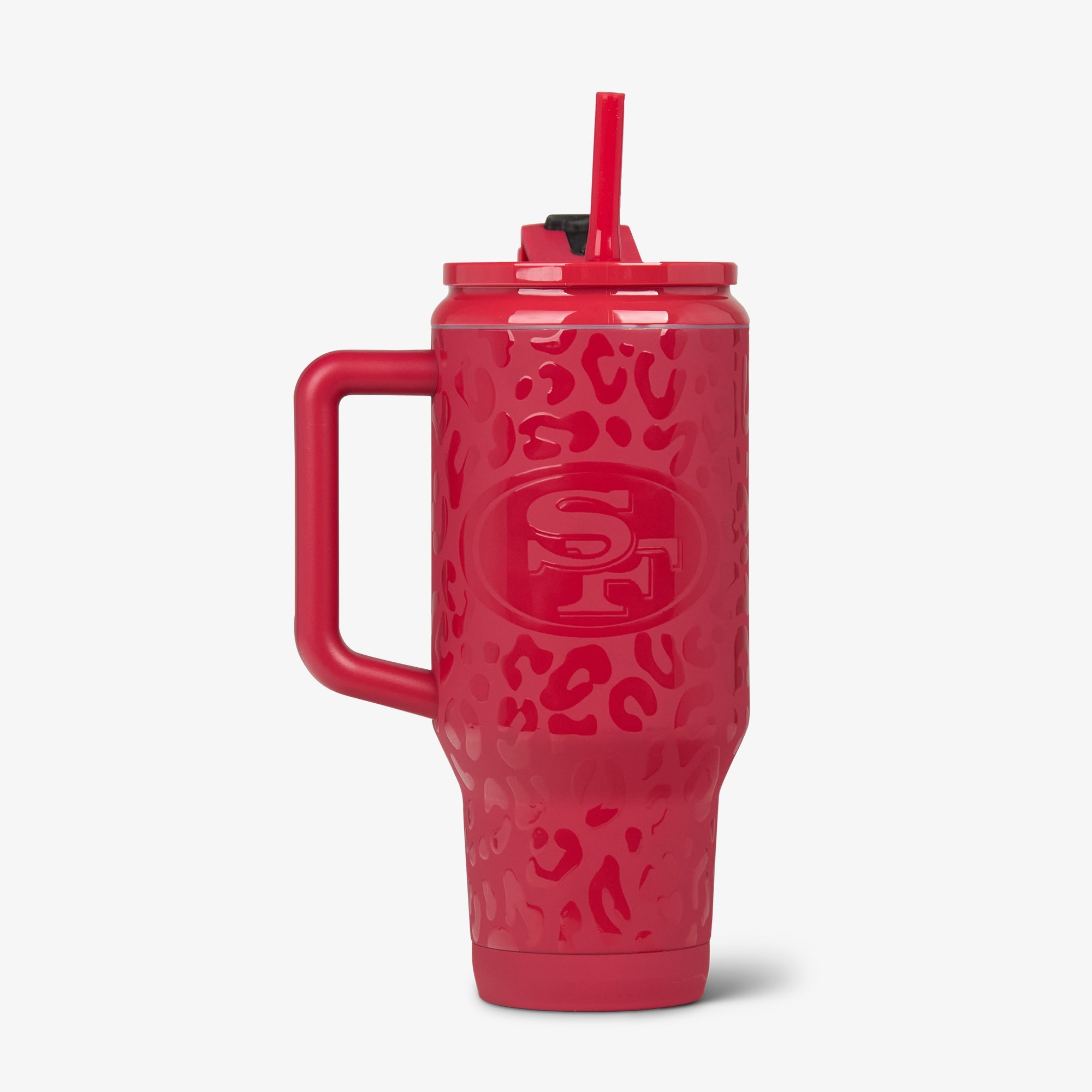 NFL 32 Oz Leopard Flip ‘n’ Sip Travel Mug A7 - 49ers - Product View