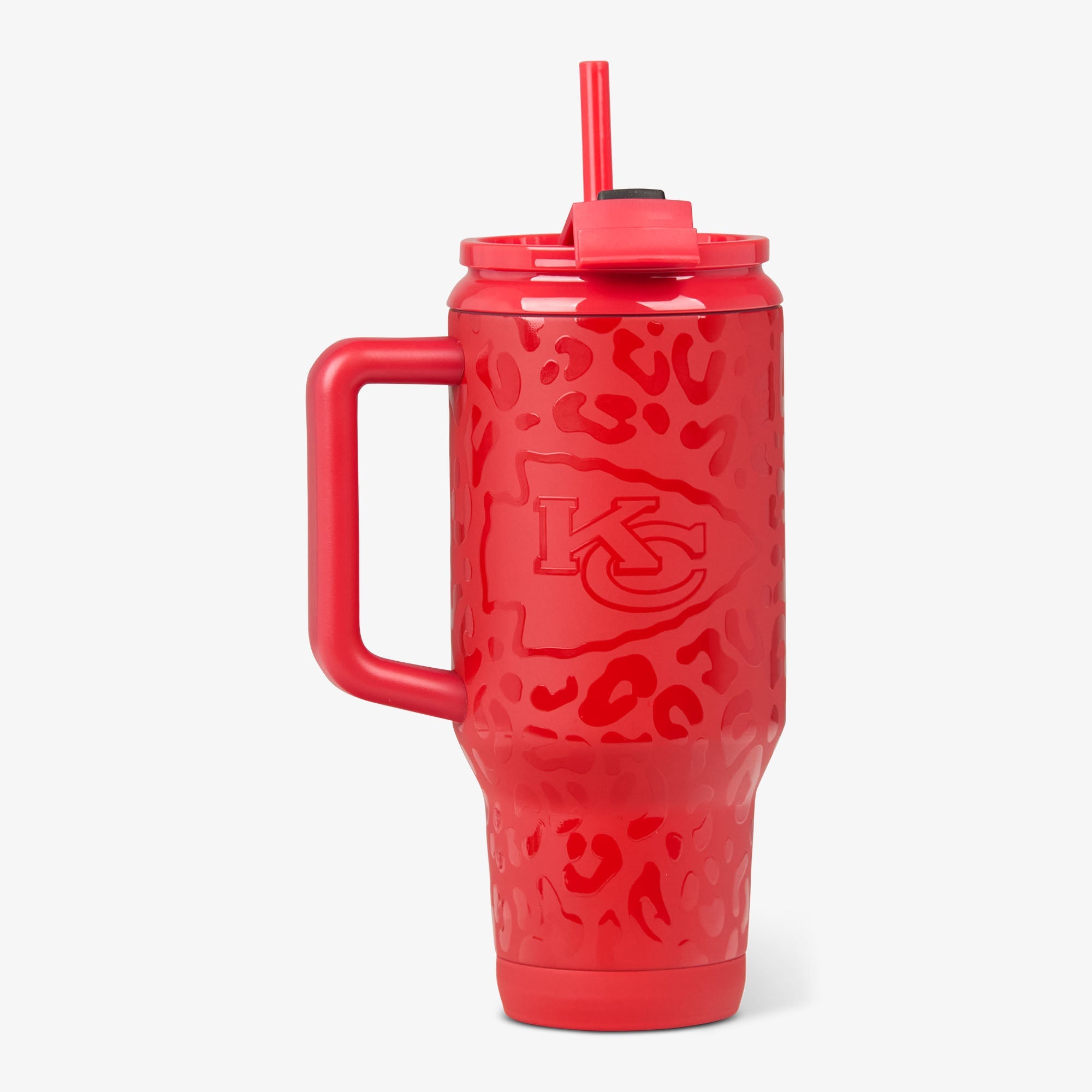 NFL 32 Oz Leopard Flip ‘n’ Sip Travel Mug A7 - Chiefs - Product View