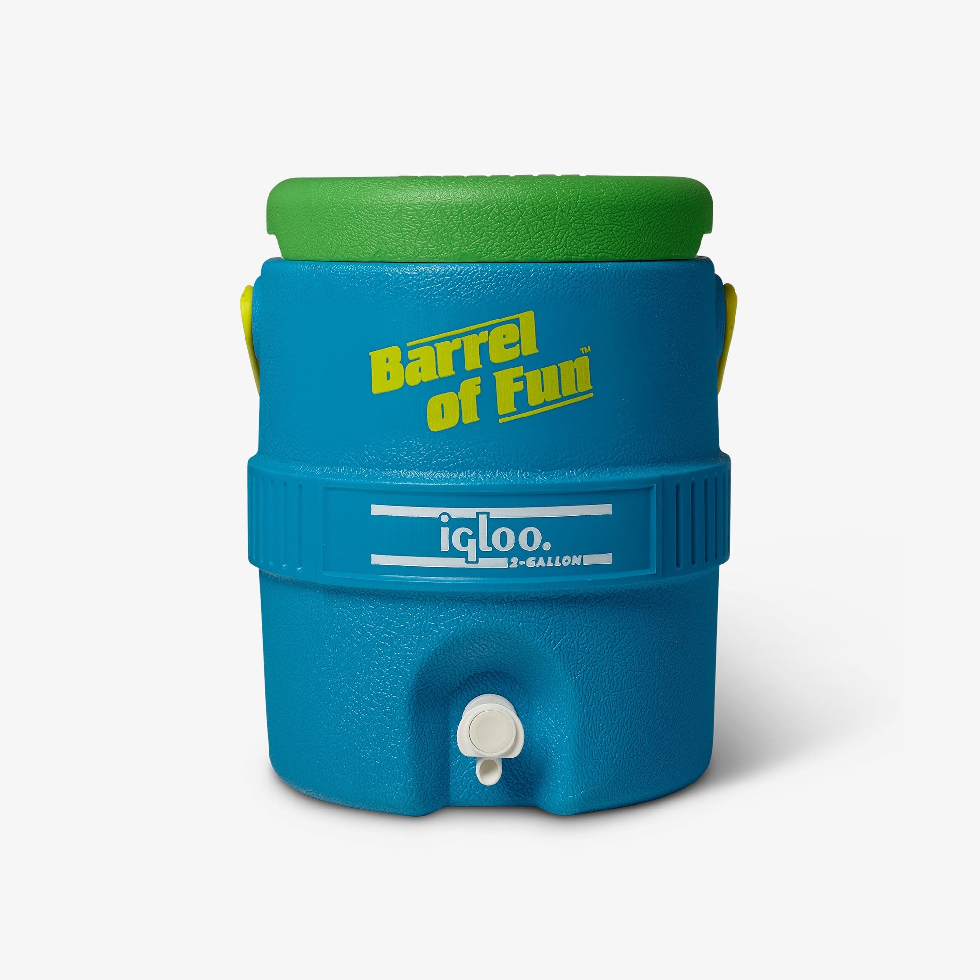 Retro Barrel of Fun 2 Gallon Jug Y7 - Fiesta Blue - Front View