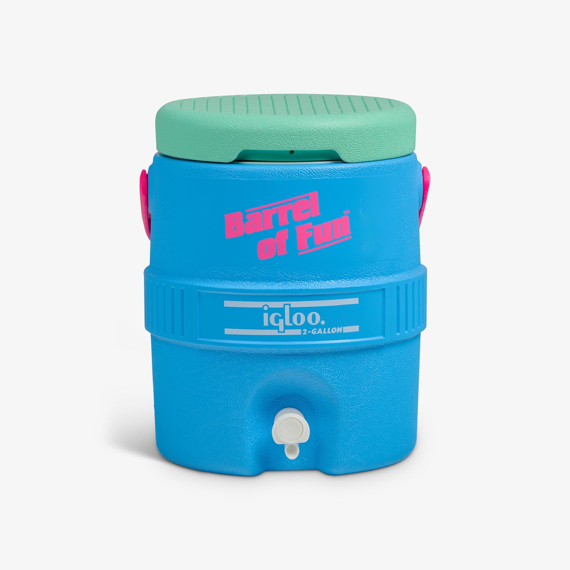 Retro Barrel of Fun 2 Gallon Jug Y7 - Carolina Blue - Front View