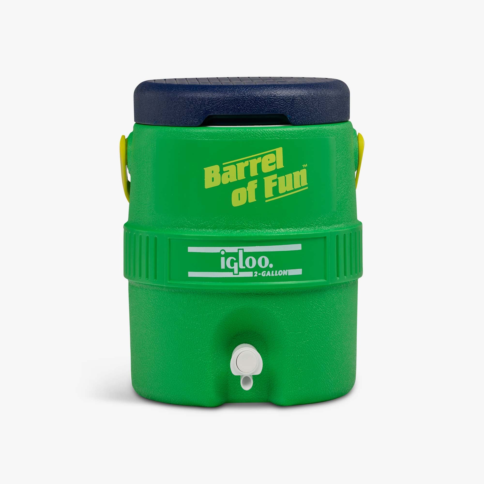 Retro Barrel of Fun 2 Gallon Jug Y7 - Whistle Green - Front View