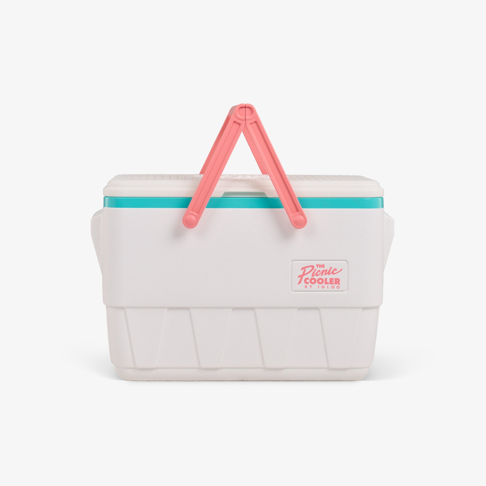 Retro Picnic Basket 25 Qt Cooler J5 - White - Strap View
