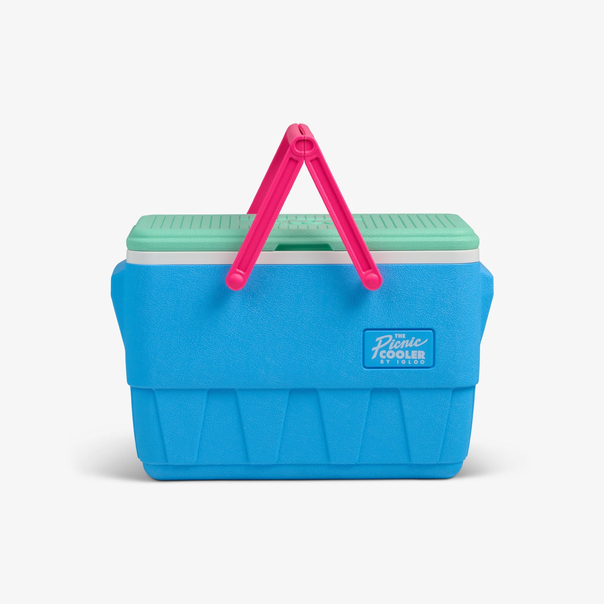 Retro Picnic Basket 25 Qt Cooler J5 - Carolina Blue - Strap View