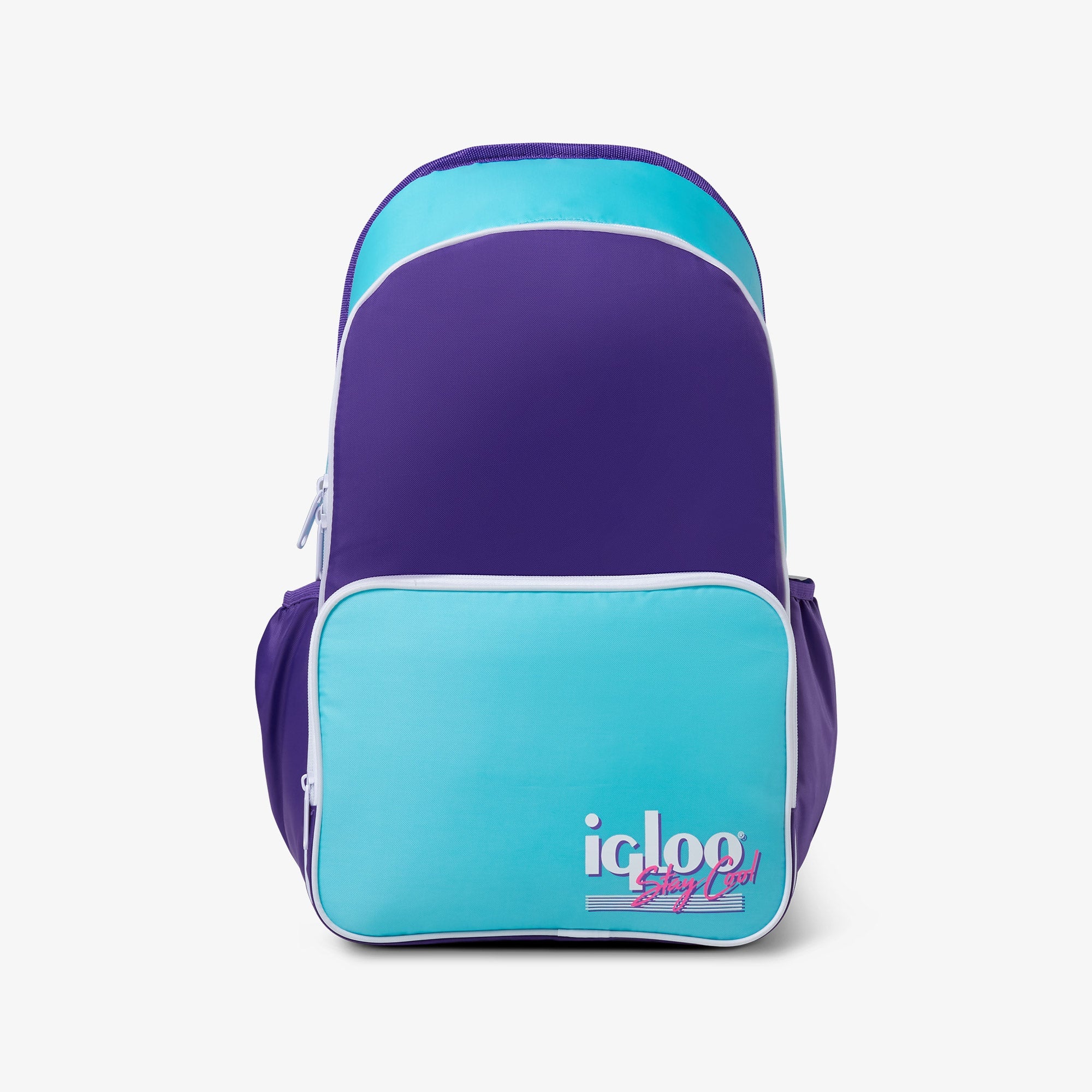 Retro Backpack Cooler X5 - Purple - Front View