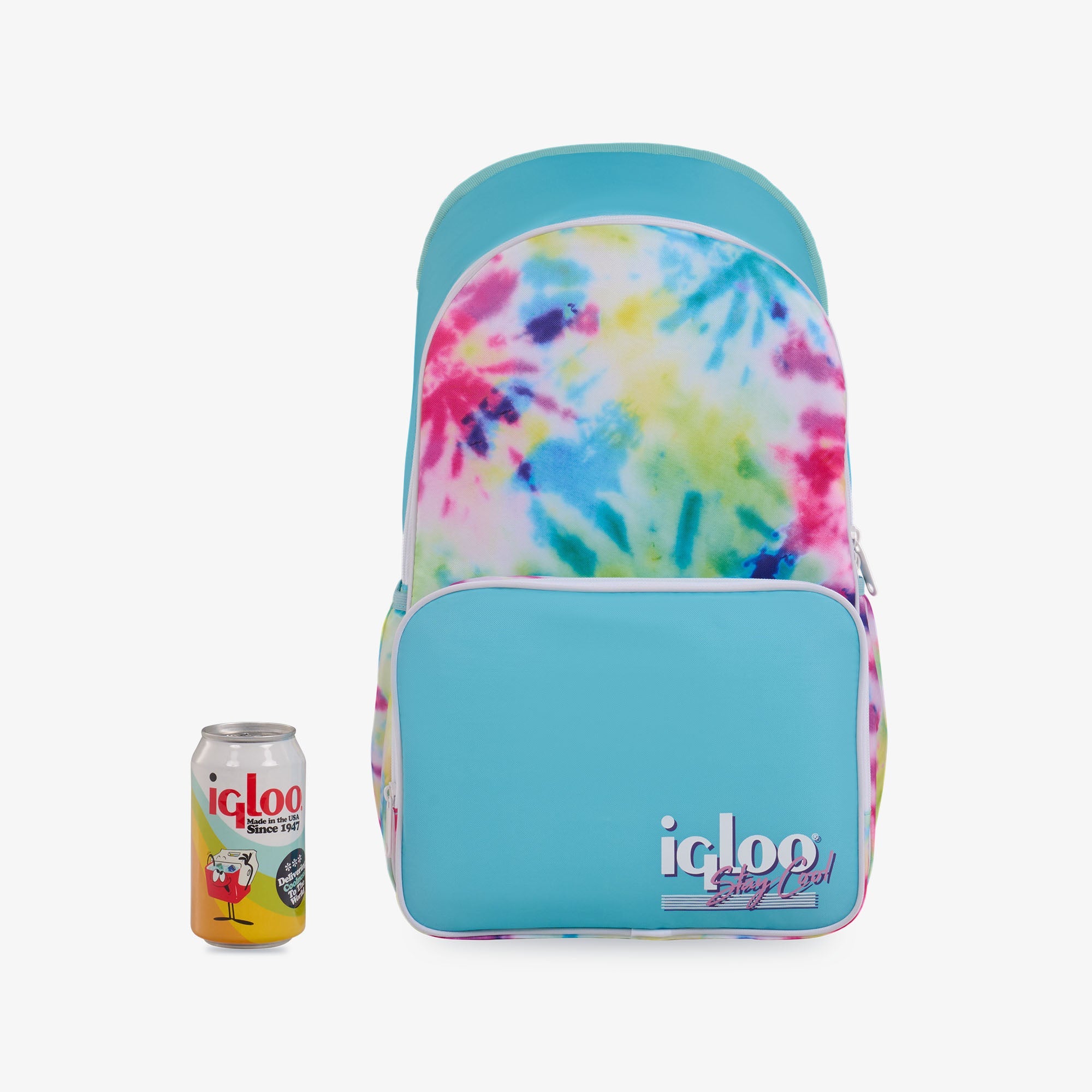 Retro Backpack Cooler X5 - Tie-Dye - Size View