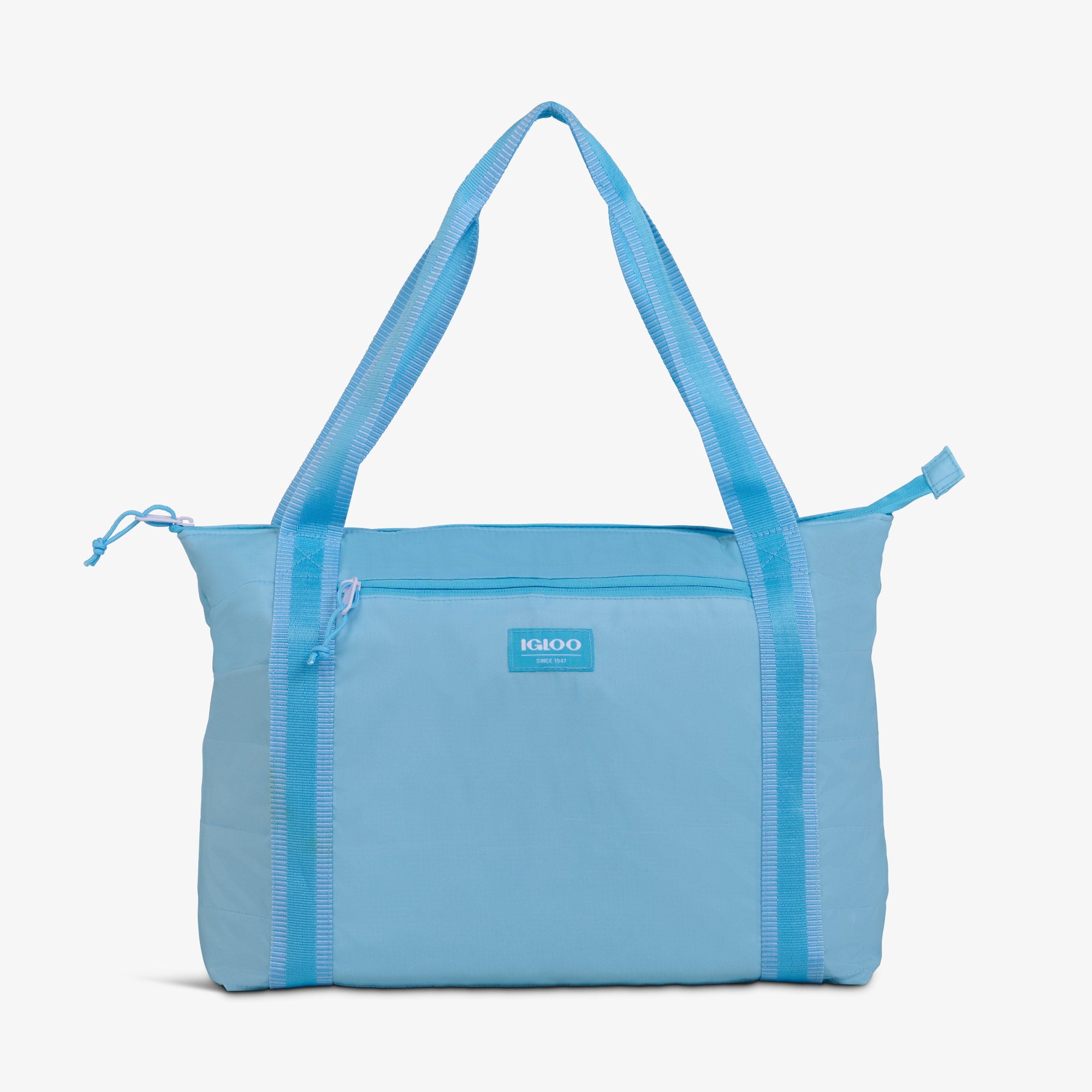 Packable Puffer 20-Can Cooler Bag V8 - Powder Blue - Front View