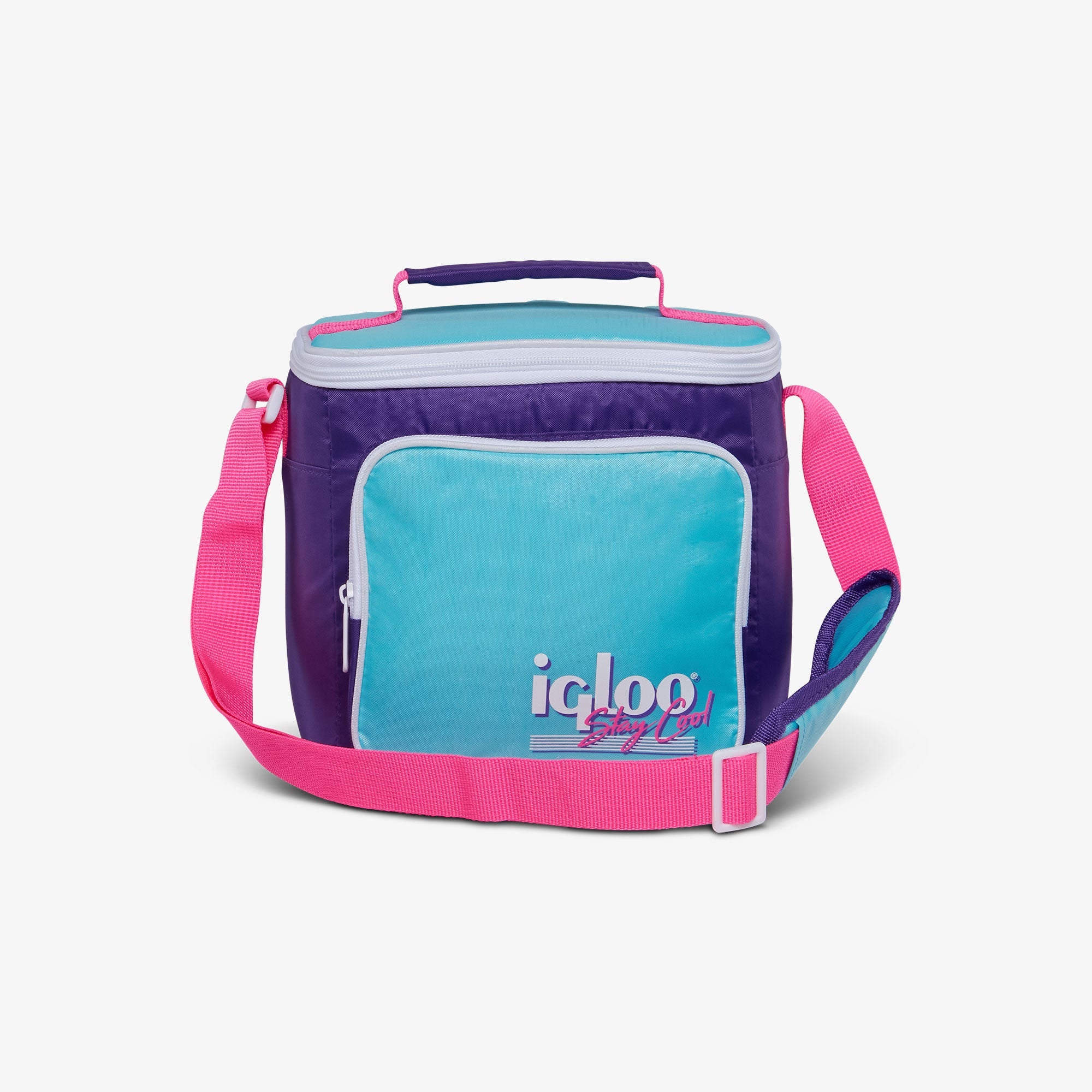 Retro Square Lunch Bag E9 - Purple - Front View