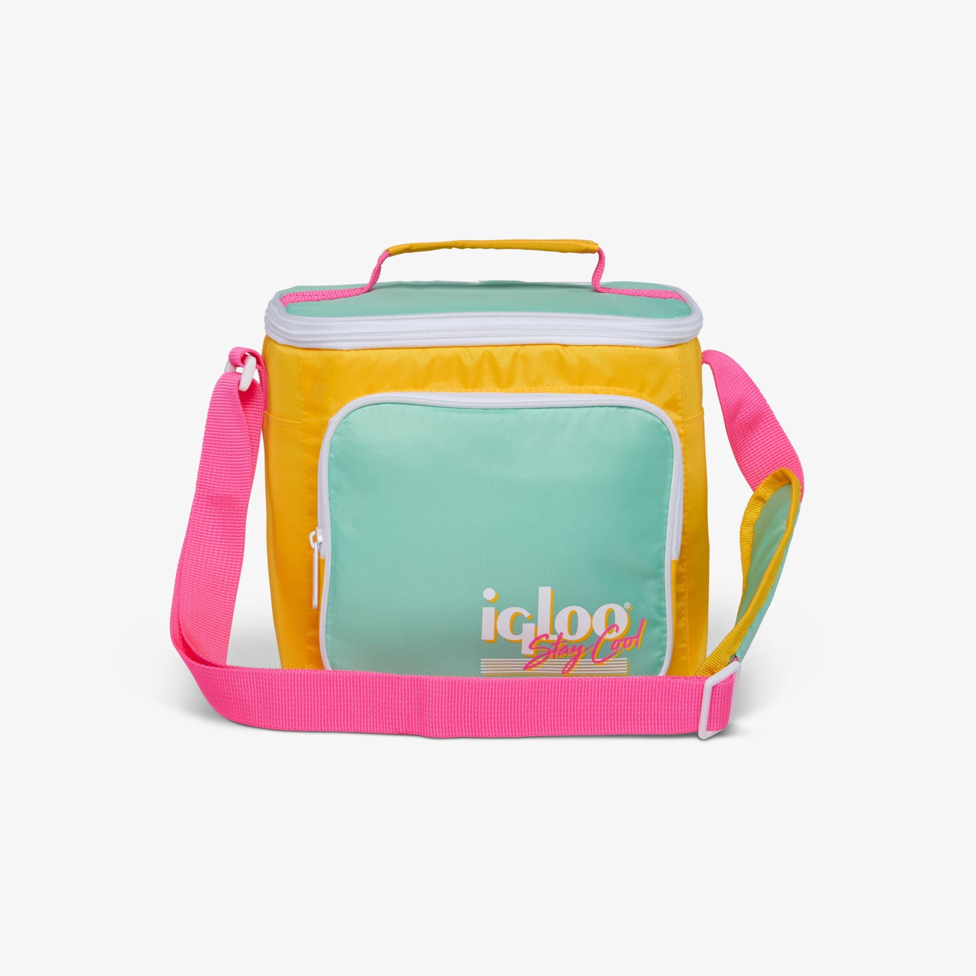 Retro Square Lunch Bag E9 - Yellow - Front View