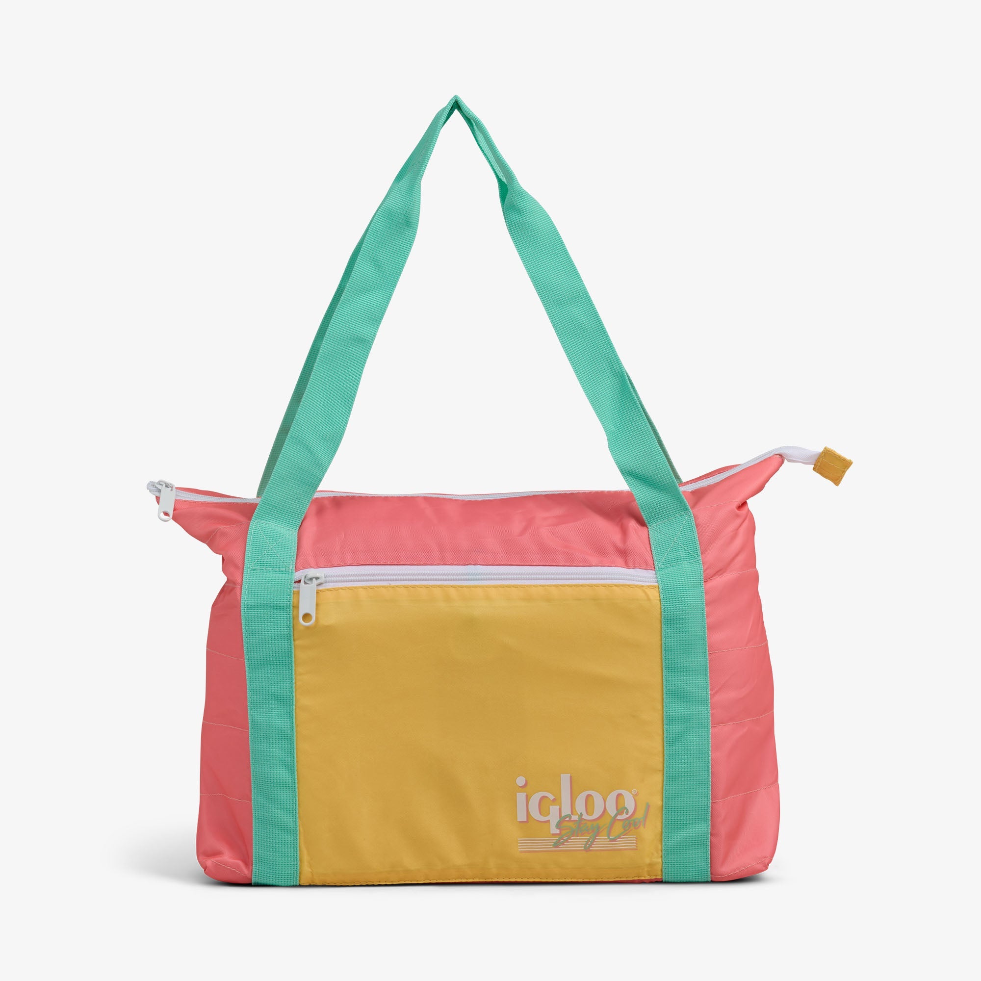 Retro Packable Puffer 20-Can Cooler Bag Q0 - Flamingo - Front View