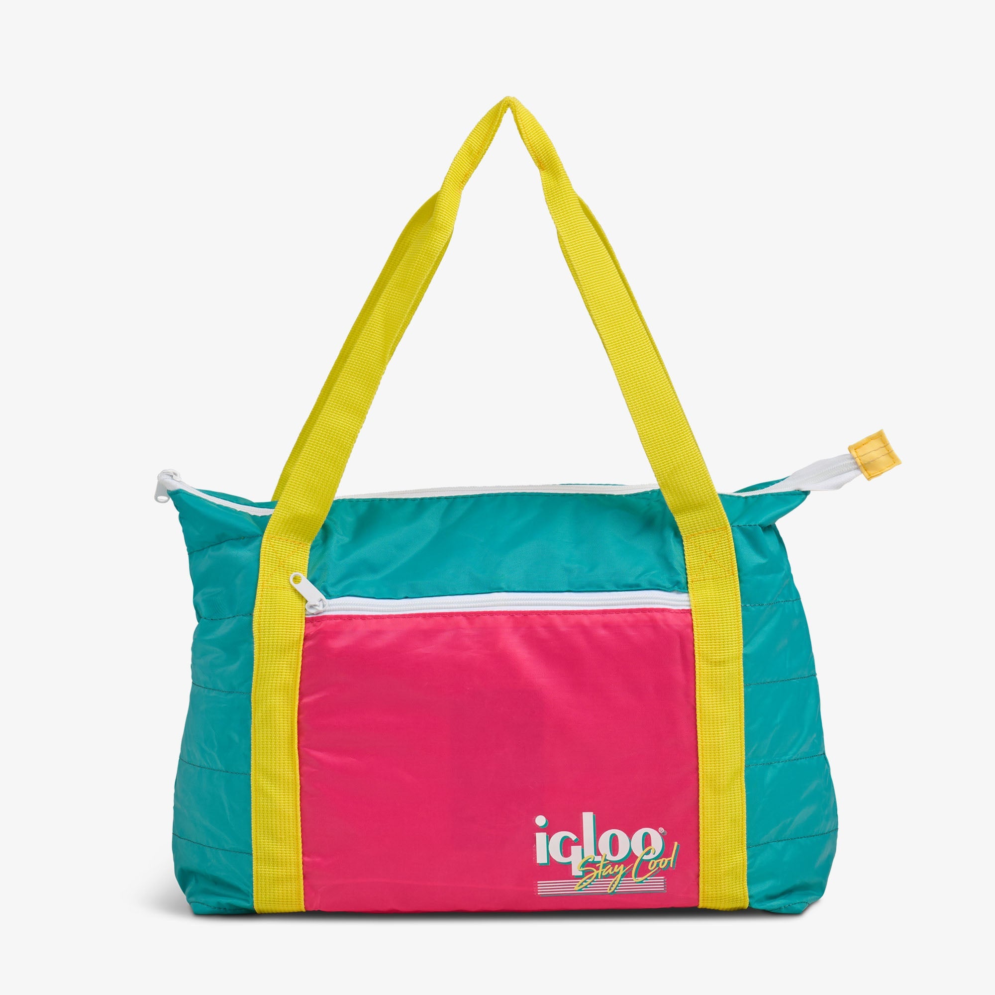 Retro Packable Puffer 20-Can Cooler Bag Q0 - Jade - Strap View