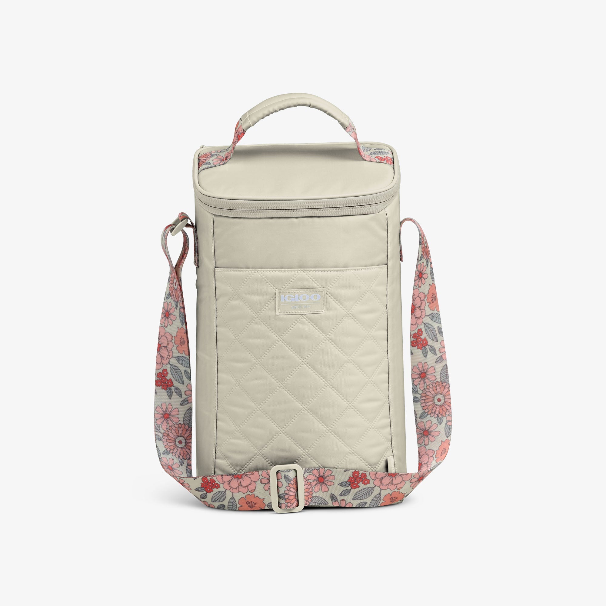 Floral MaxCold® DUO Vertical Crossbody Cooler Bag G0 - Linen - Product View