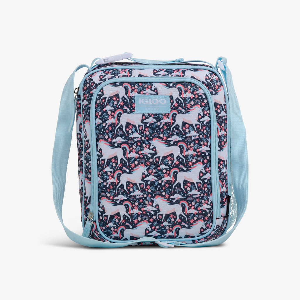 Kids Lunch Vertical Cooler + Bento Box S6 - Unicorns - Front View