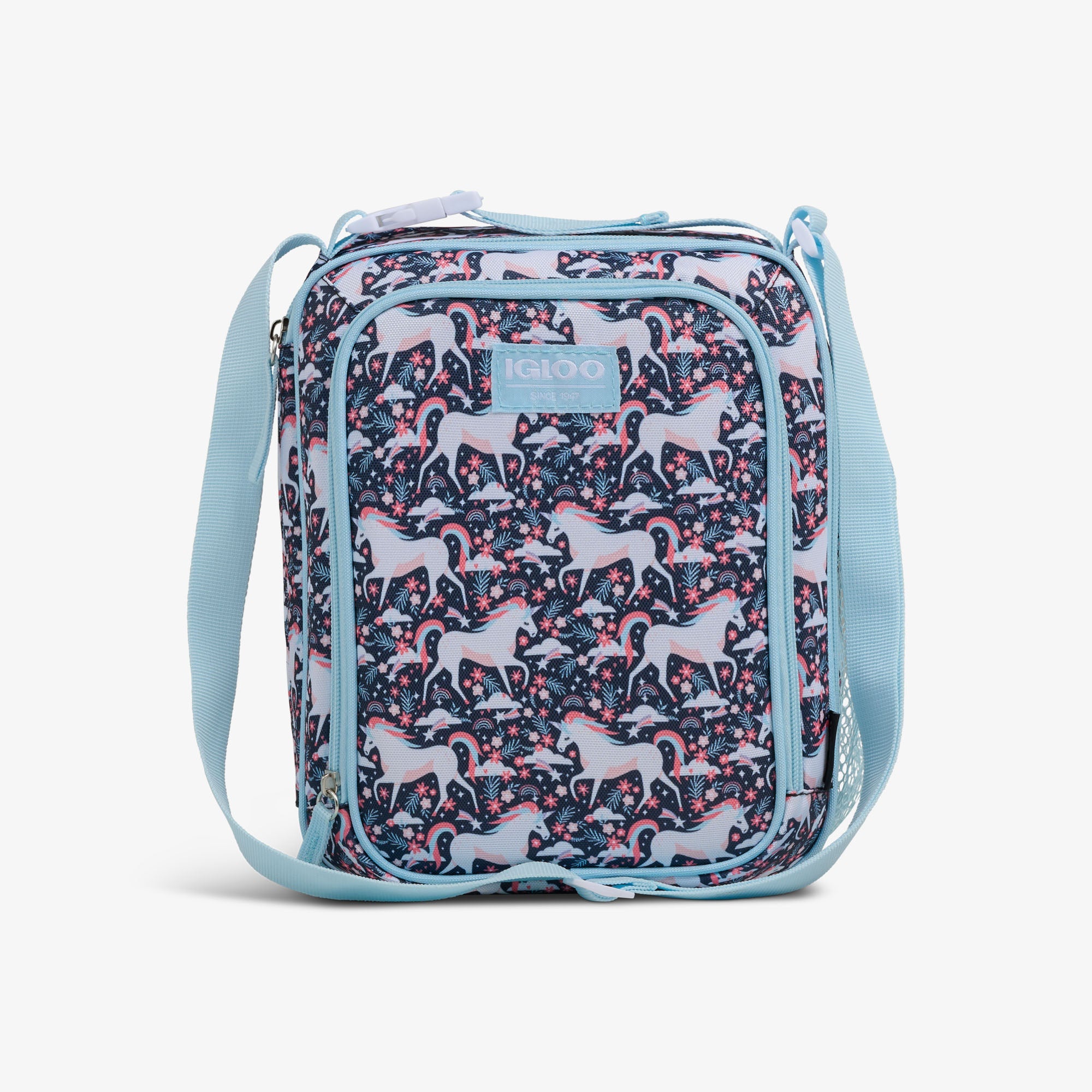 Kids Lunch Vertical Cooler + Bento Box S6 - Unicorns - Front View