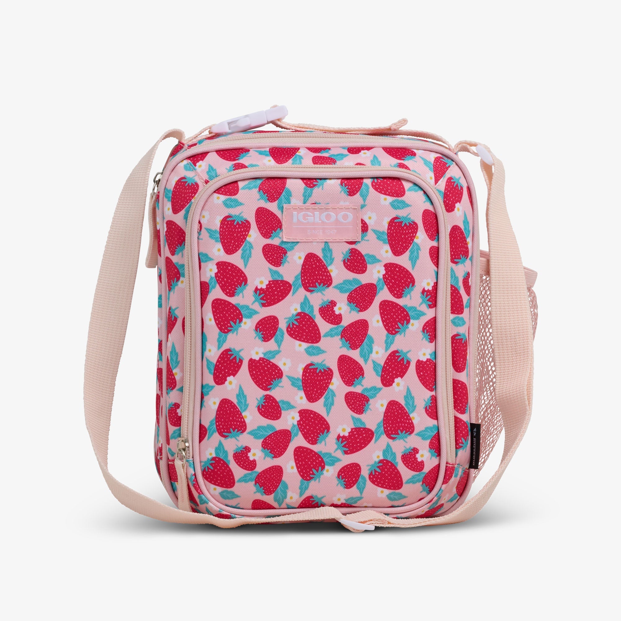 Kids Lunch Vertical Cooler + Bento Box S6 - Strawberries - Front View