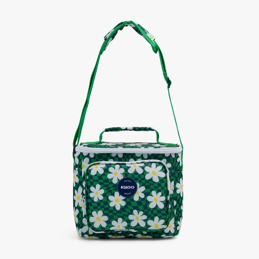 Retro Square Lunch Bag E9 - Psychedelic Daisy - Strap View