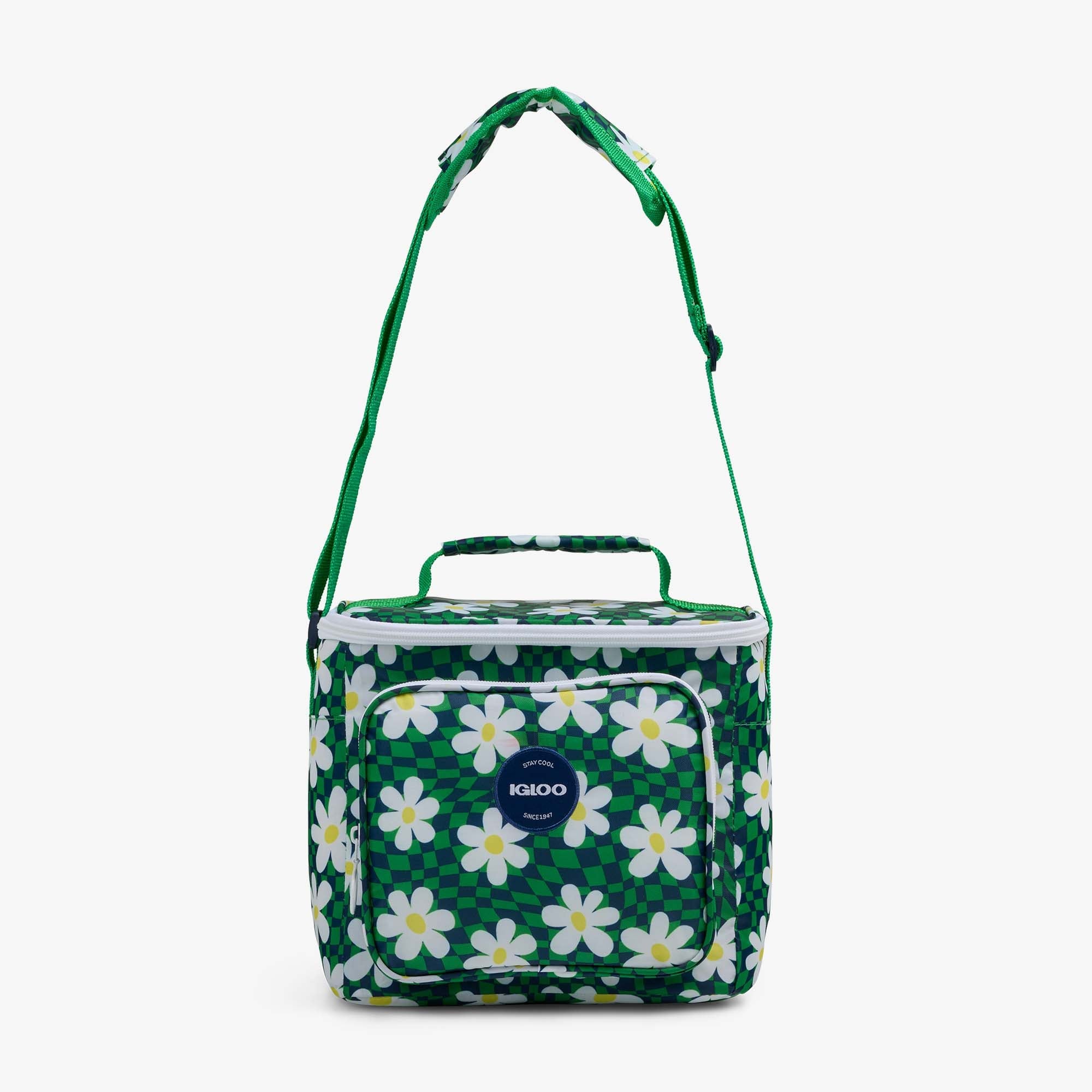 Retro Square Lunch Bag E9 - Psychedelic Daisy - Strap View