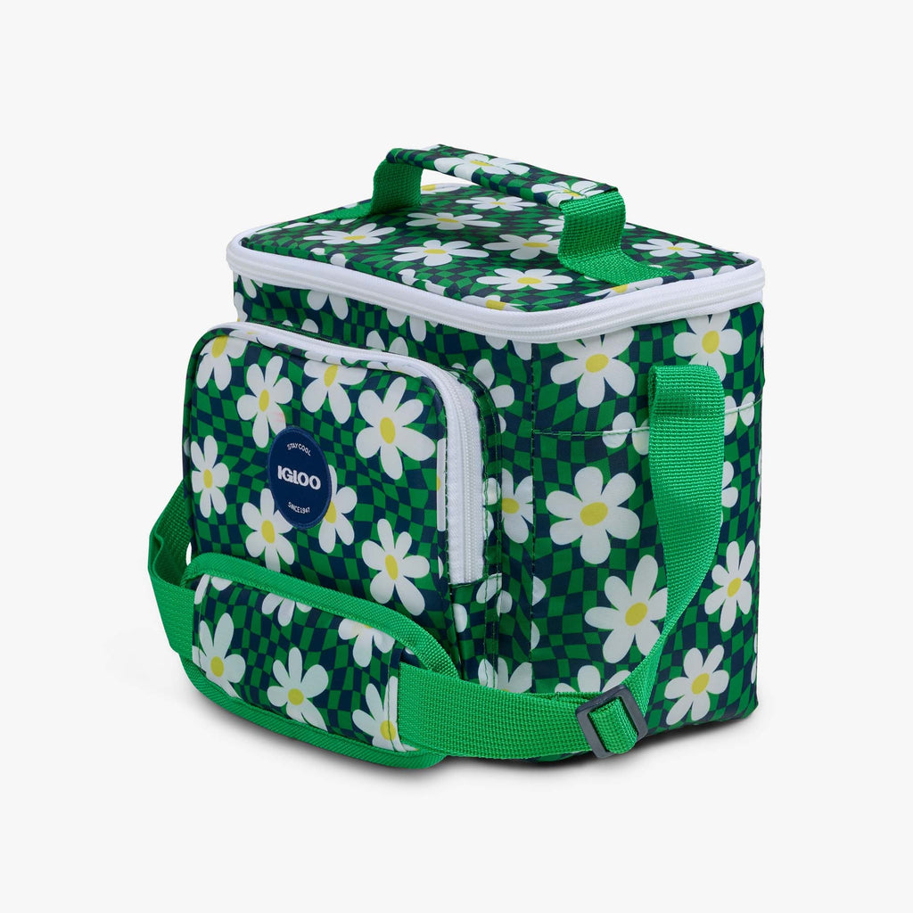 Retro Square Lunch Bag E9 - Psychedelic Daisy - Product View