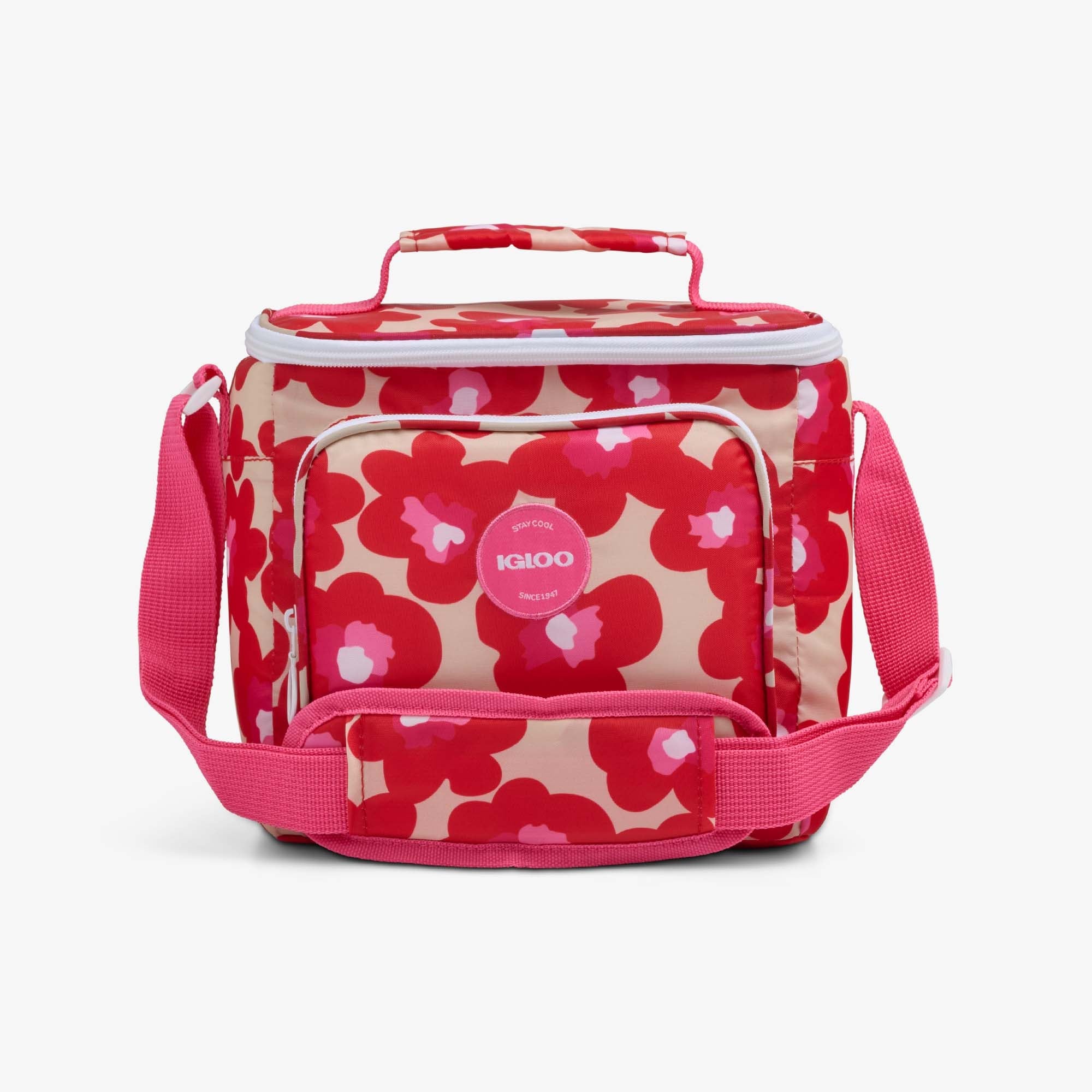Retro Square Lunch Bag E9 - Mod Floral - Front View