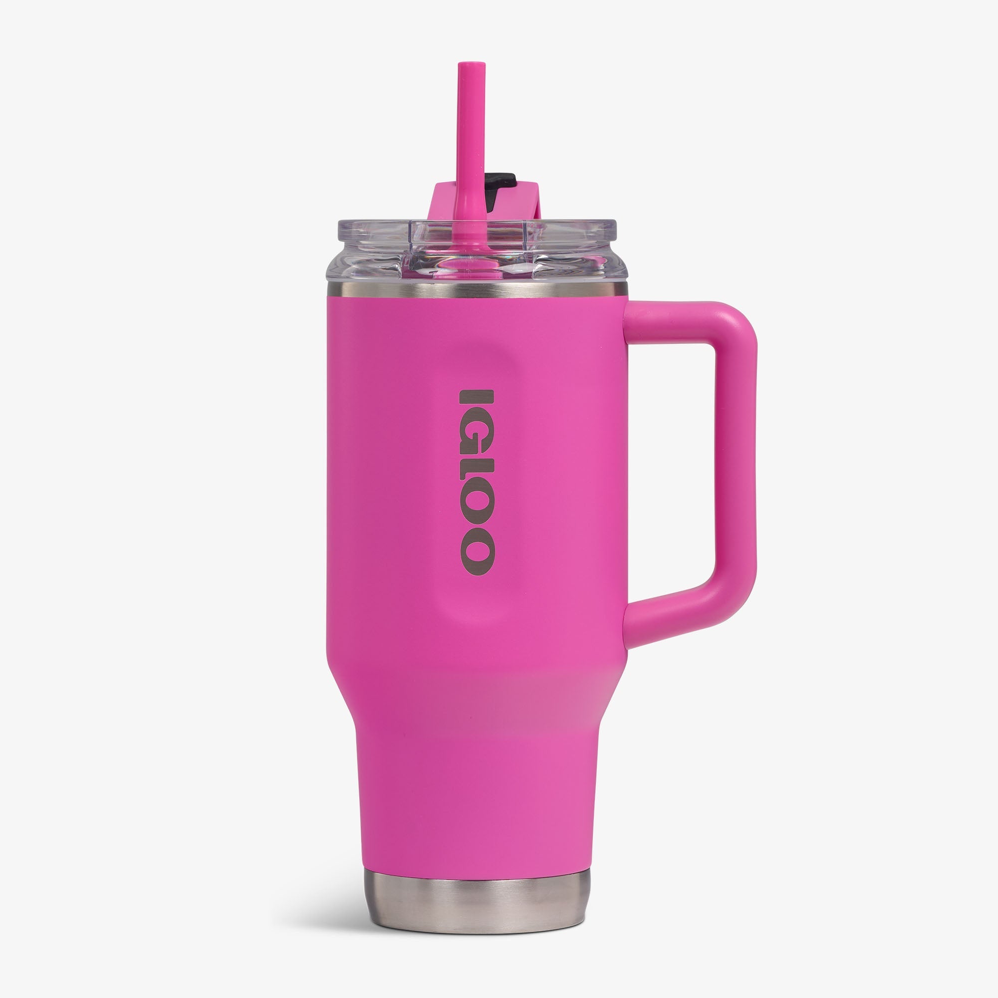 32 Oz Flip ‘n’ Sip Travel Mug P1 - Pink Fizz - Pink Fizz - Custom - Front View