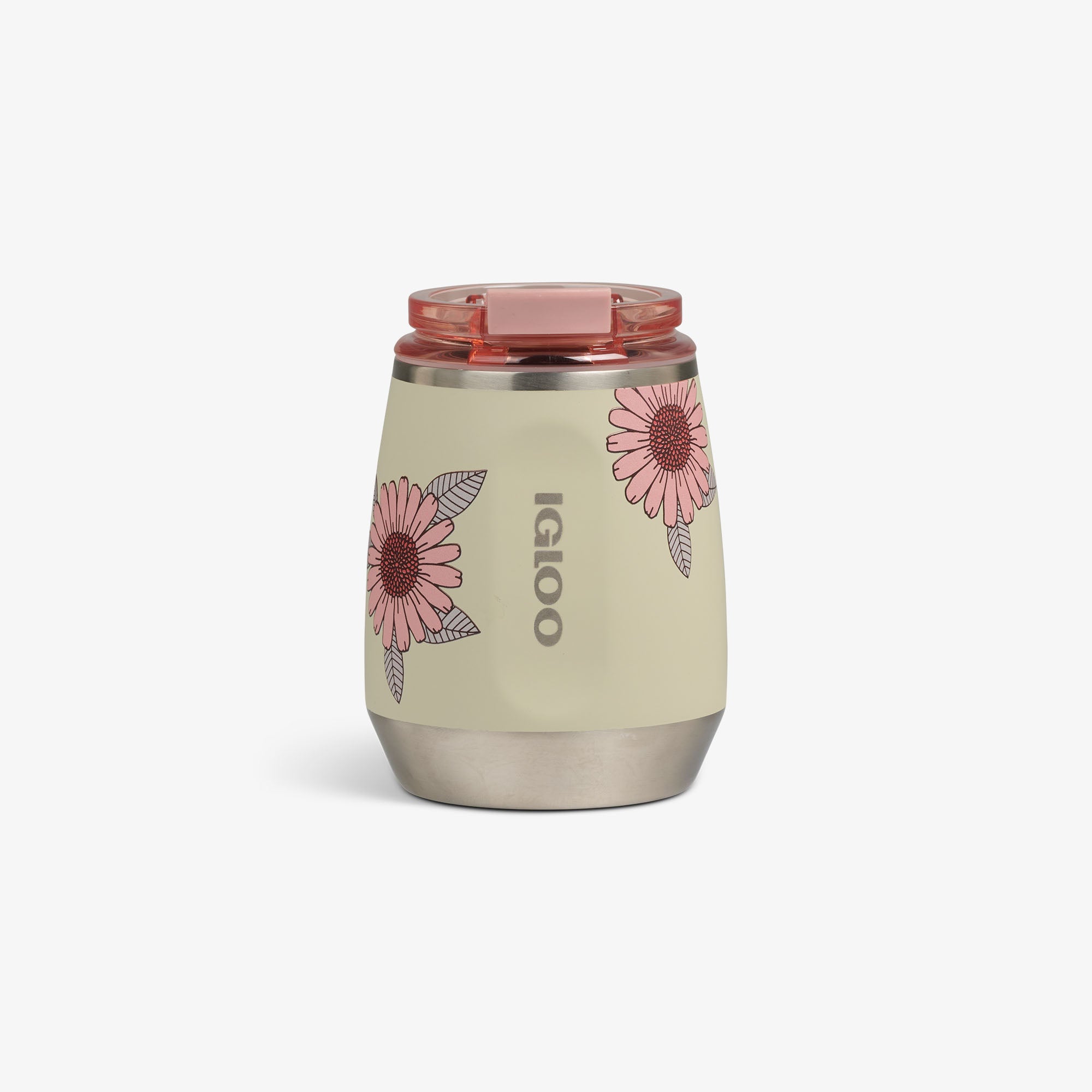 Floral 10 Oz Wine Tumbler H6 - Linen - Front View