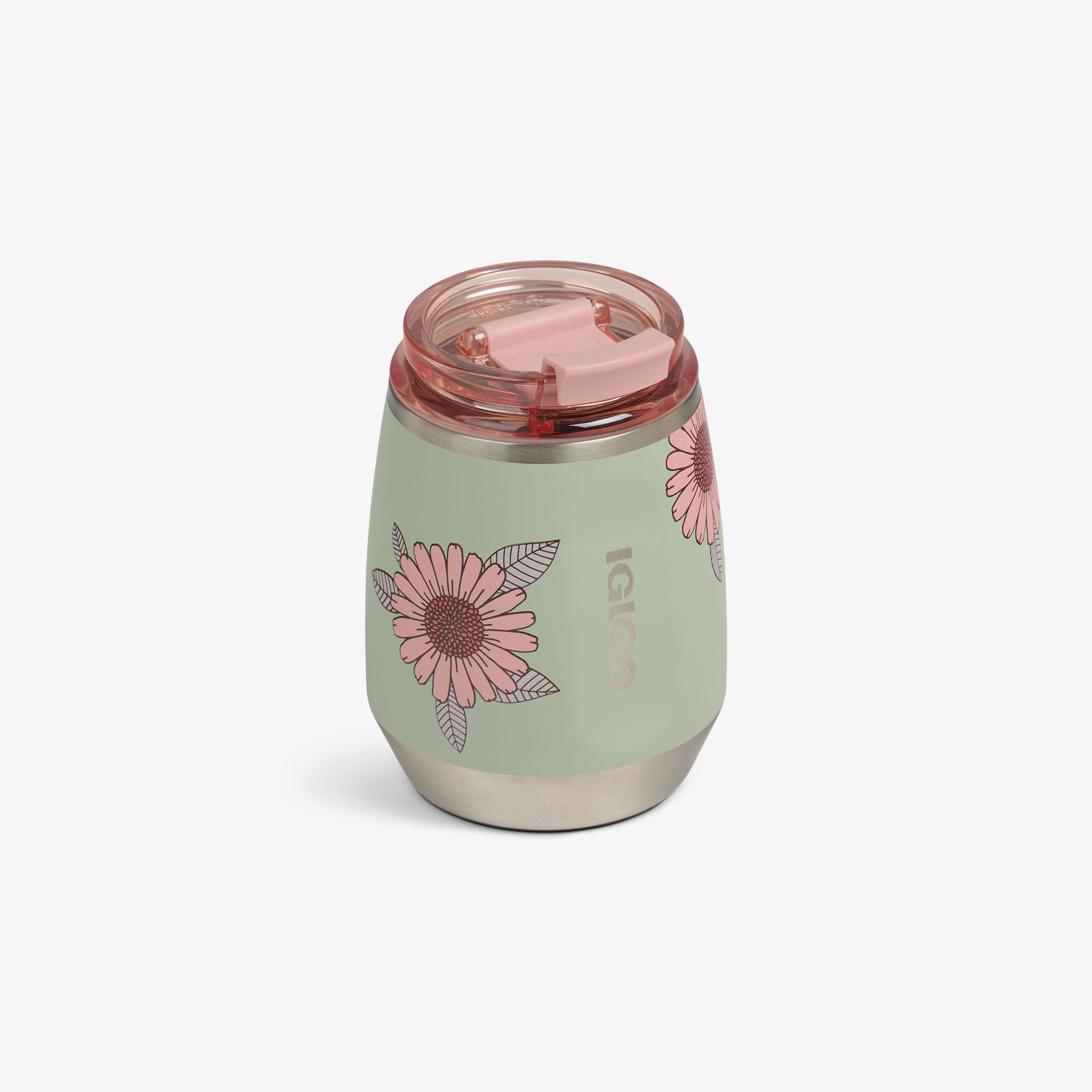 Floral 10 Oz Wine Tumbler H6 - Sage - Product View