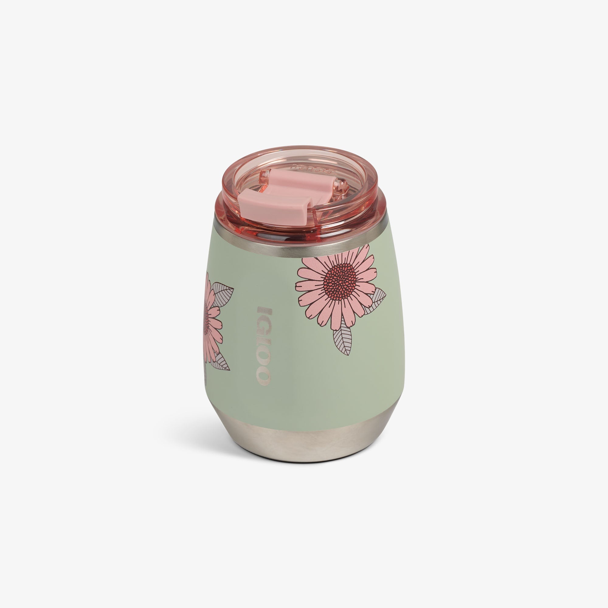 Floral 10 Oz Wine Tumbler H6 - Sage - Product View
