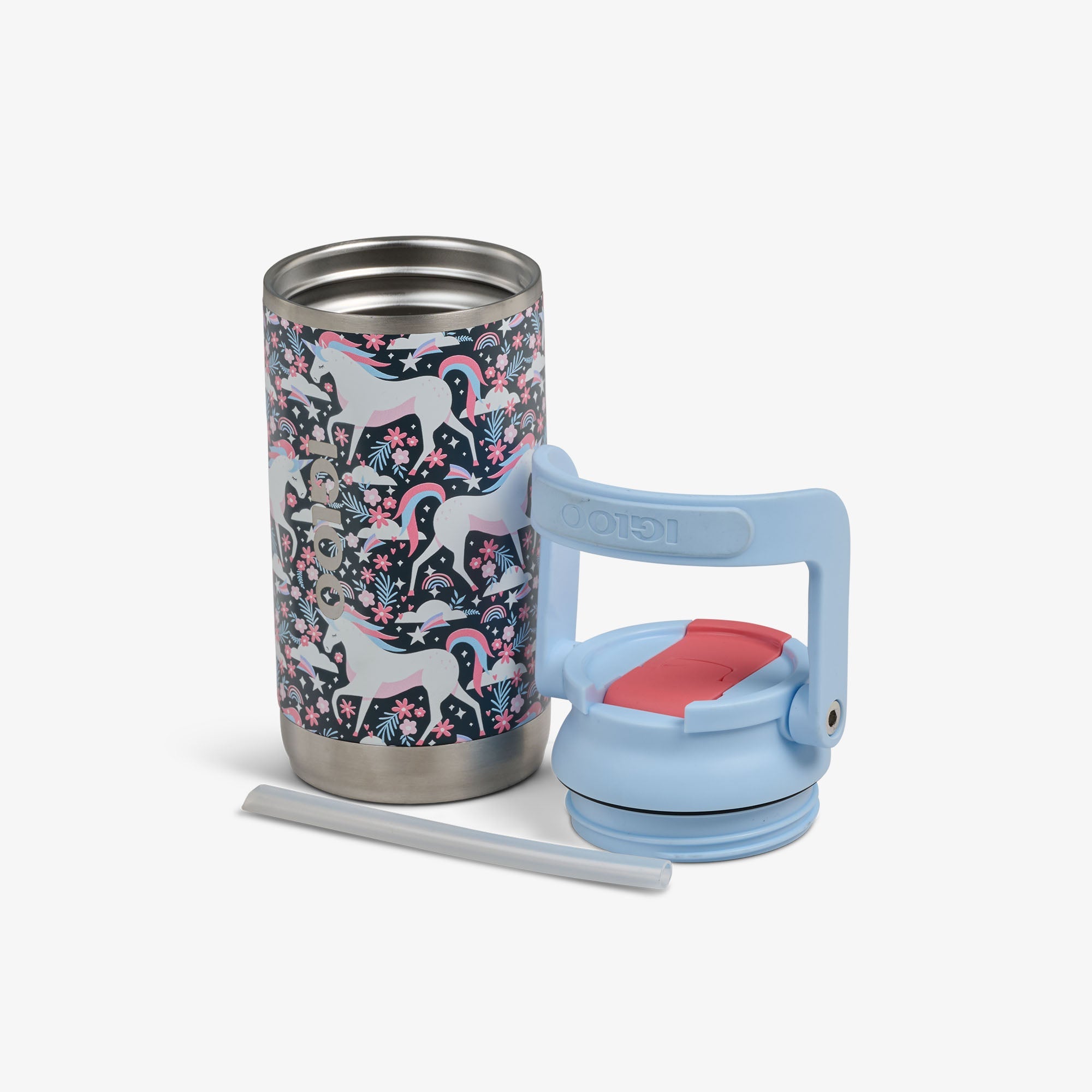 Kids Lunch 12 Oz Sipper Bottle R9 - Unicorns - Open View