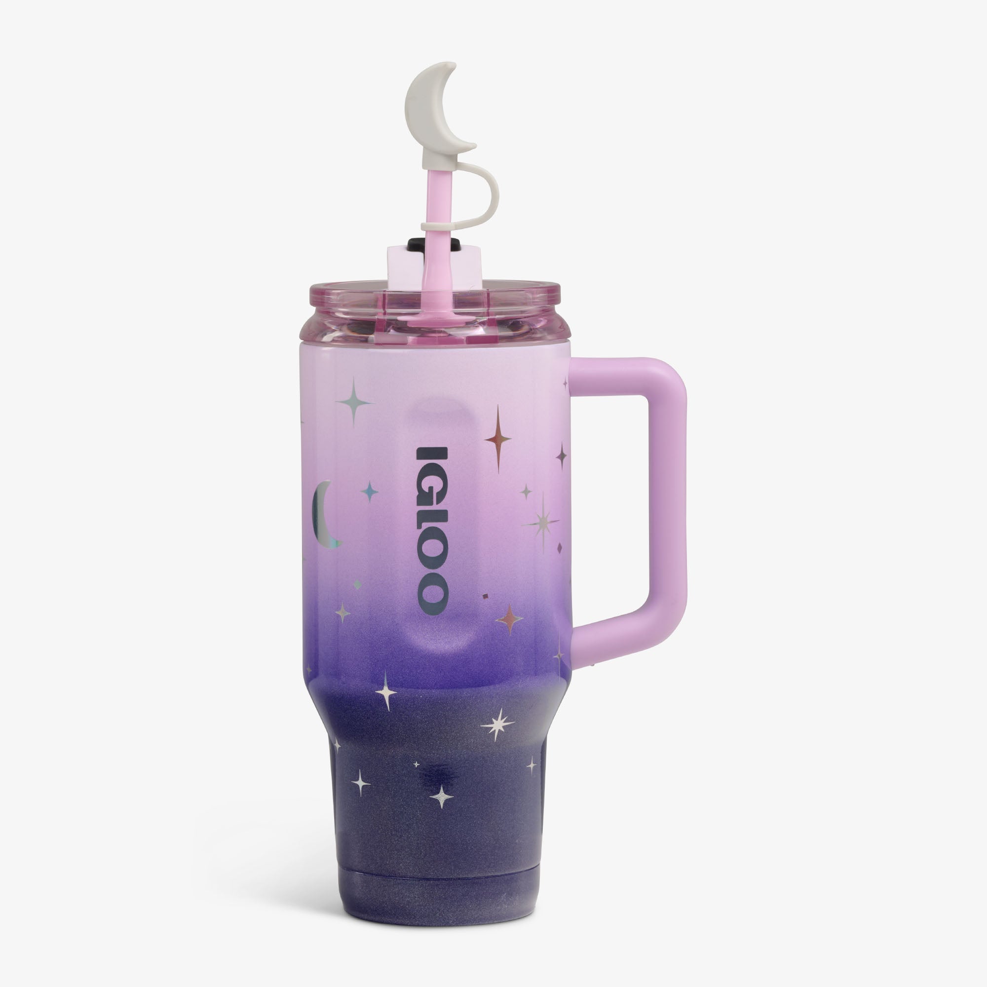 32 Oz Flip ‘n’ Sip Travel Mug P1 - Mystic Purple - Strap View