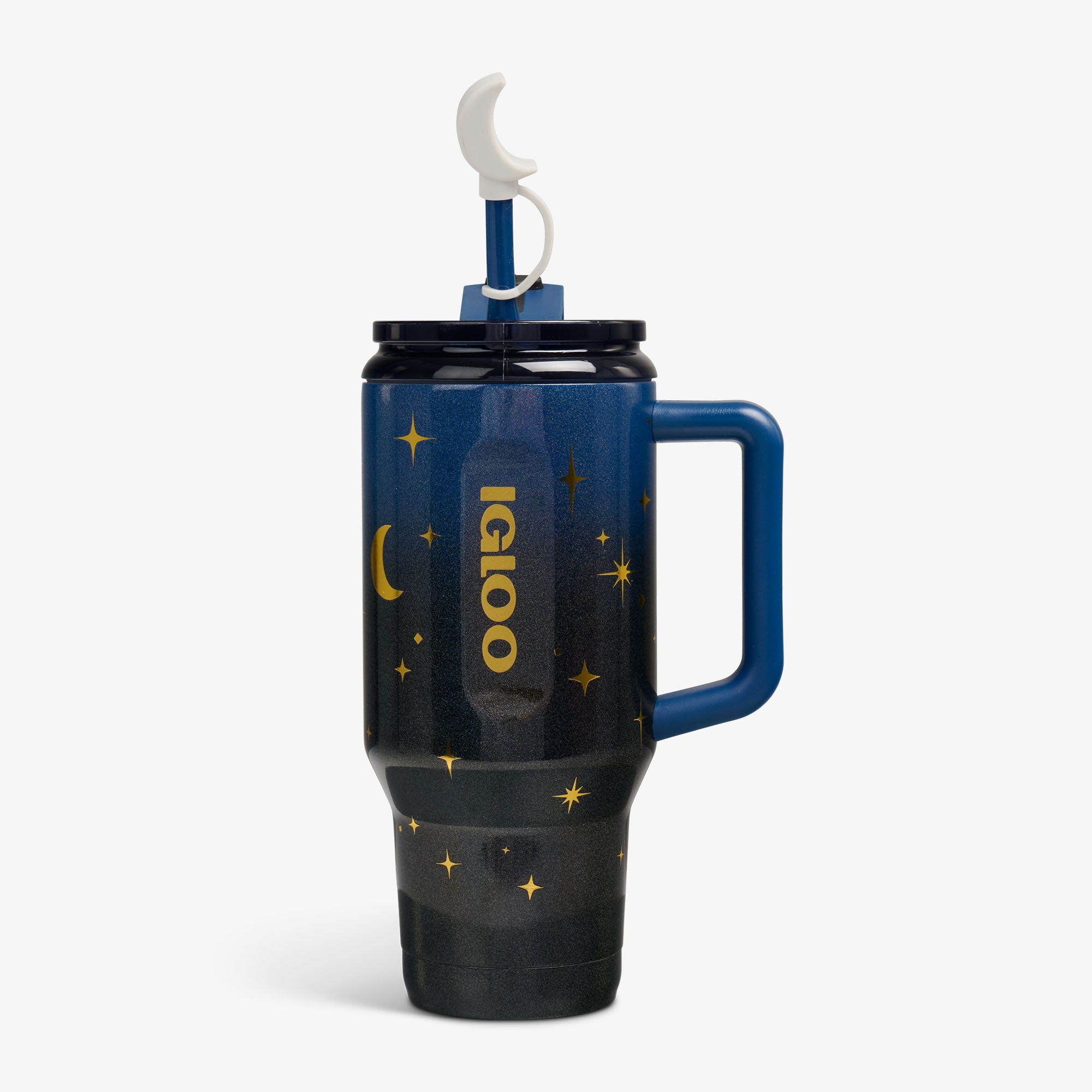 32 Oz Flip ‘n’ Sip Travel Mug P1 - Midnight Blue - Strap View