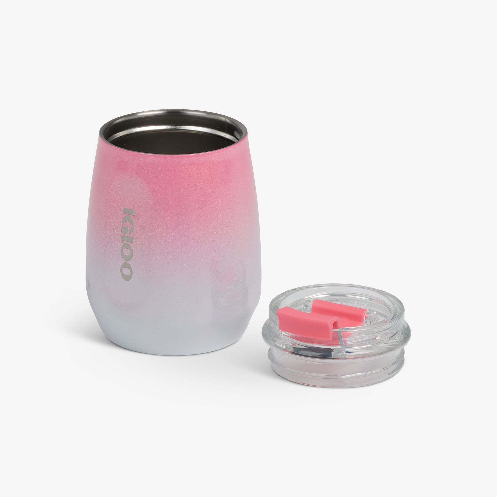 10 Oz Wine Tumbler T1 - Gradient Pink - Open View