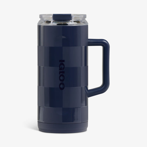 1L Beer Mug N5 - Navy Check - Front View