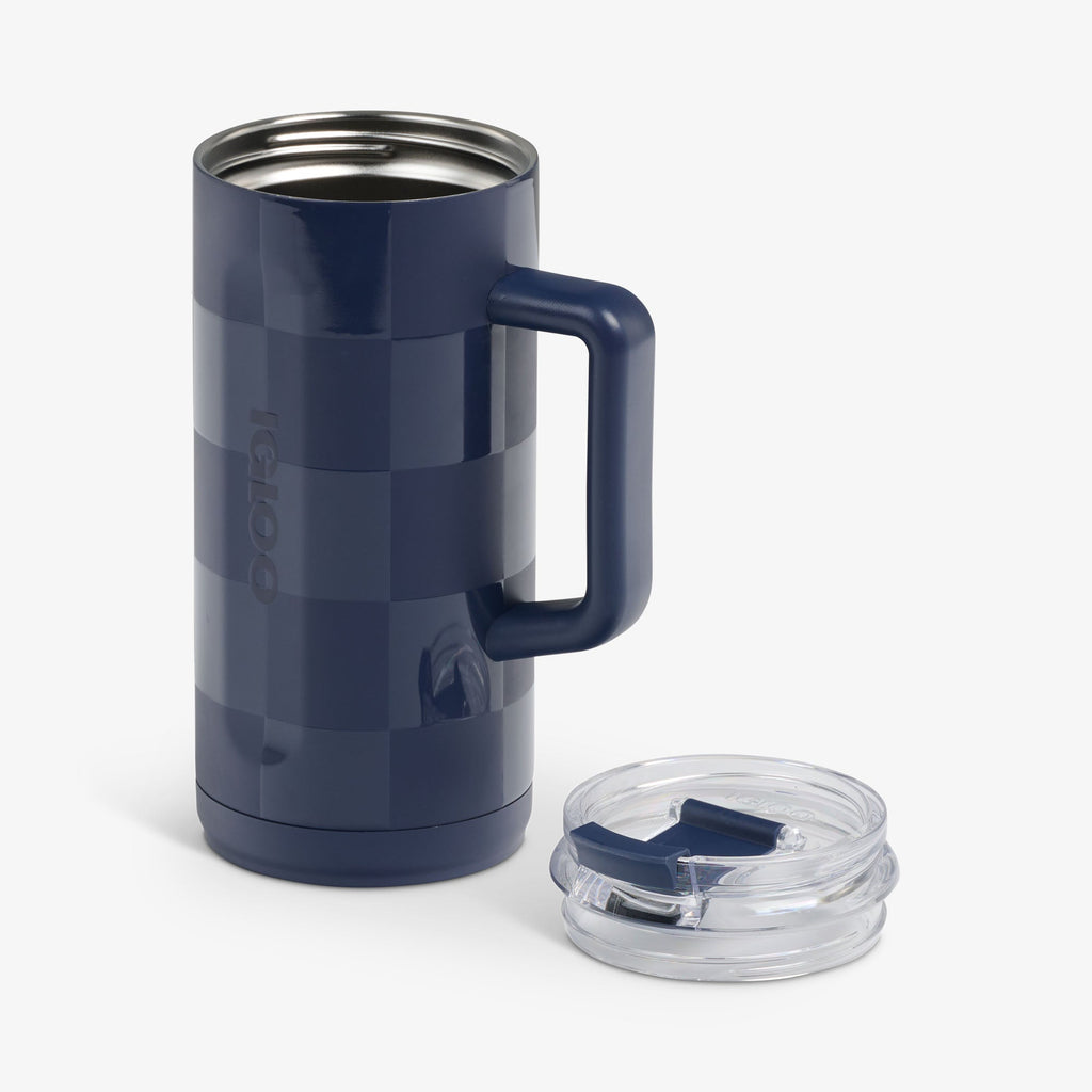 1L Beer Mug N5 - Navy Check - Open View