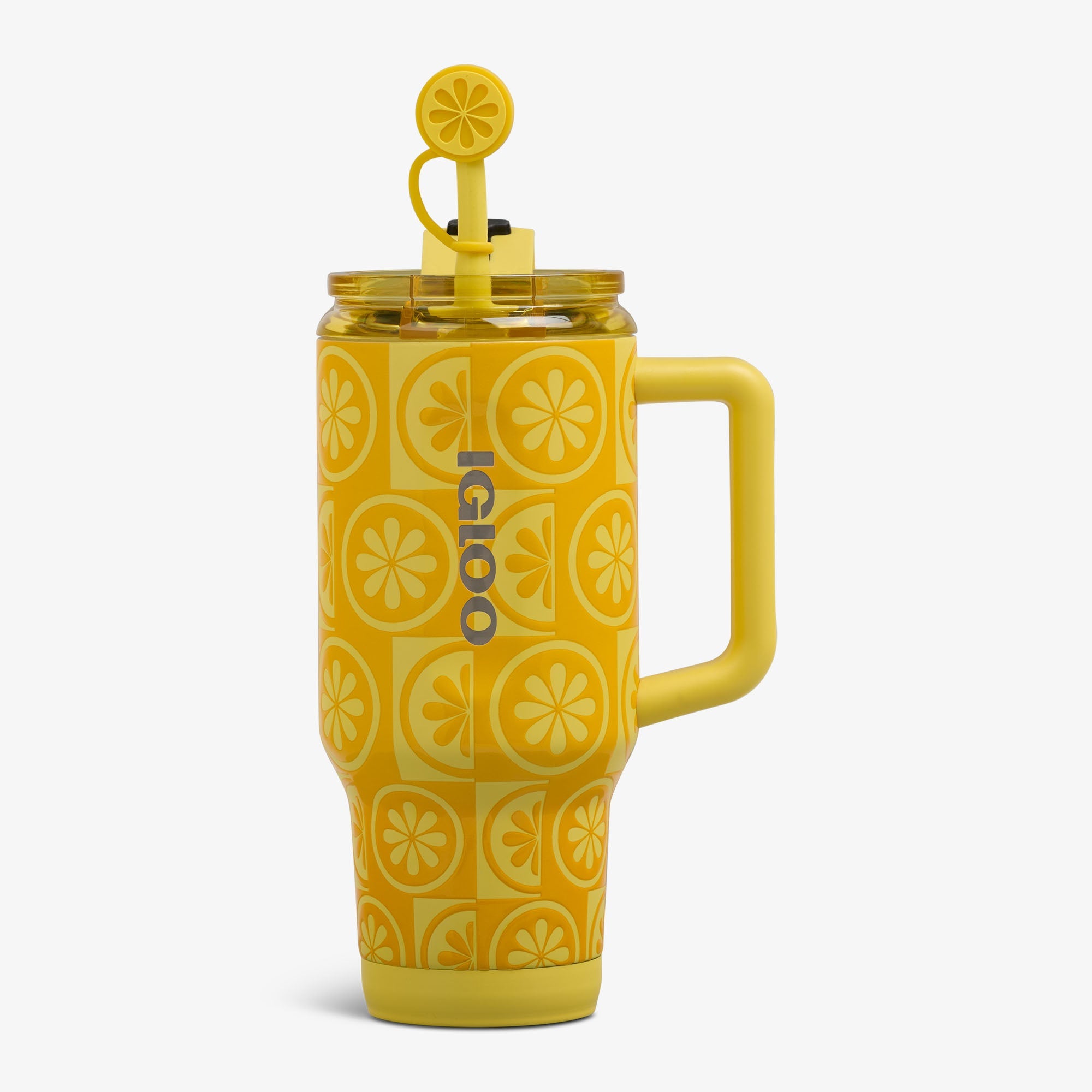 32 Oz Flip ‘n’ Sip Travel Mug P1 - Lemon - Front View