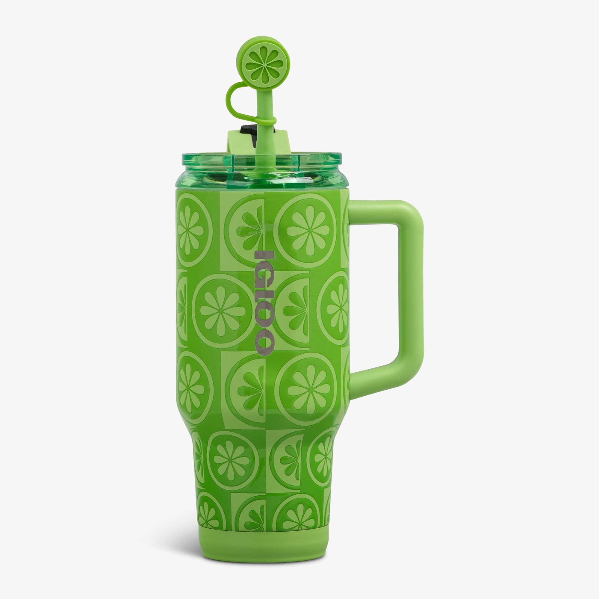32 Oz Flip ‘n’ Sip Travel Mug P1 - Lime - Front View